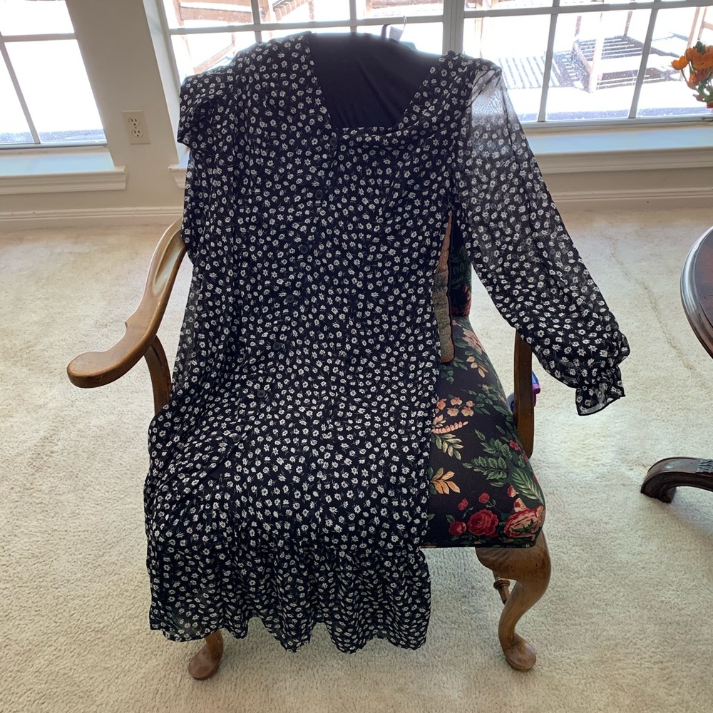 Black and white dot long-sleeved dress by H&M
